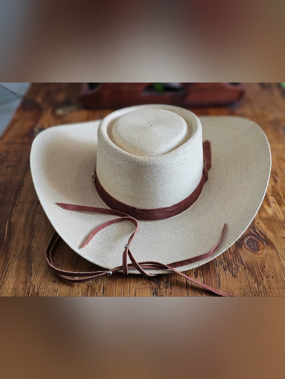 La Guadalupana Palm Straw Hat